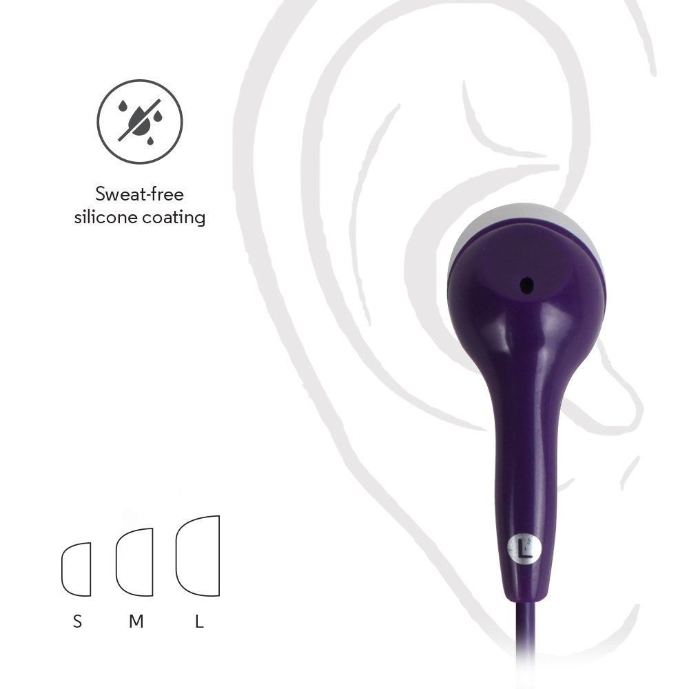 Motorola, Earbuds, 2 wired Earphones, Purple