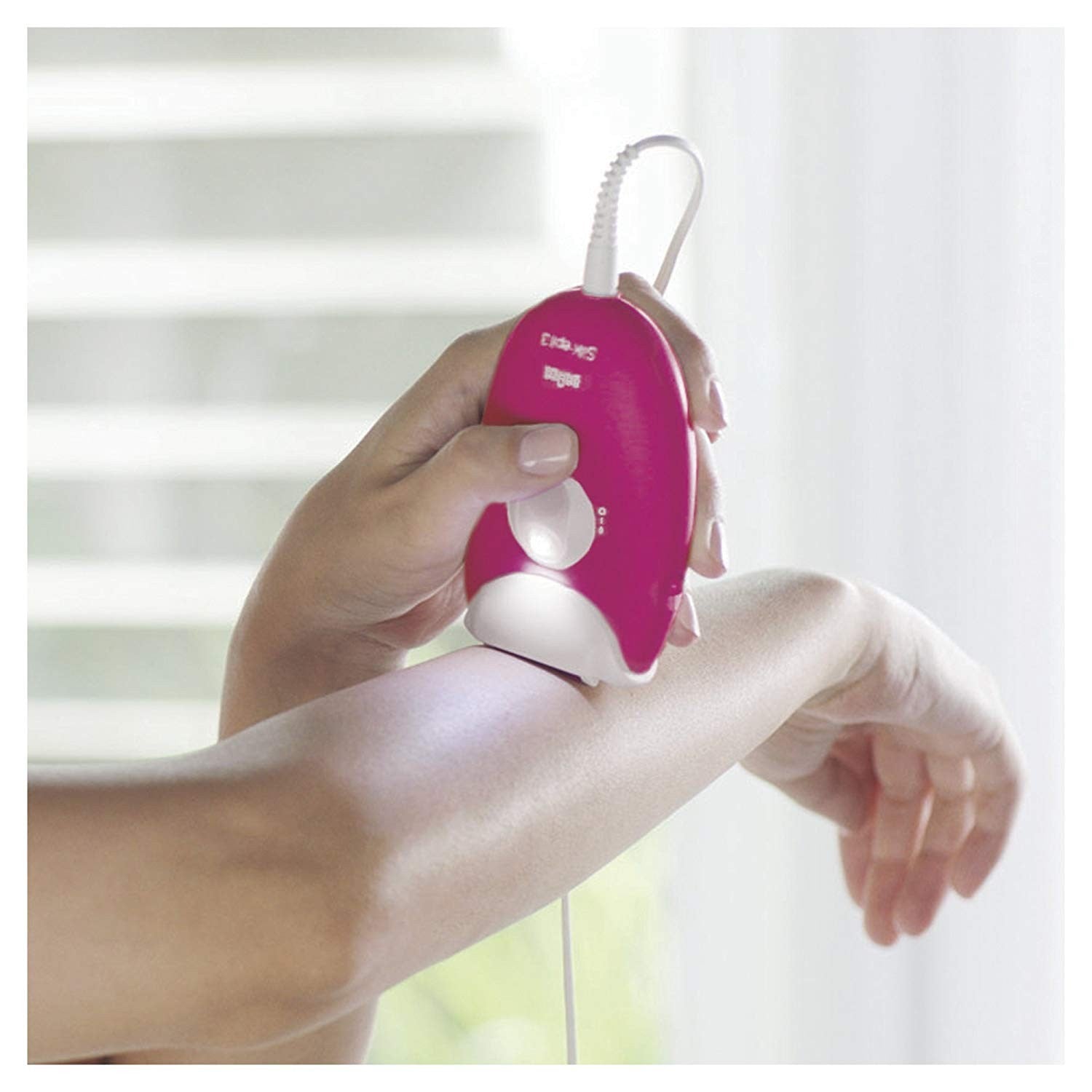 Braun, Silk-Epil 3 Raspberry Edition Corded Epilator, with Bikini Trimmer, Pink