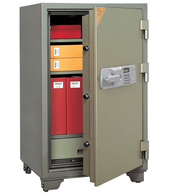 Booil, Fire Resistant Safe Cabinet, 1 Drawer, 2 Shelfs, White