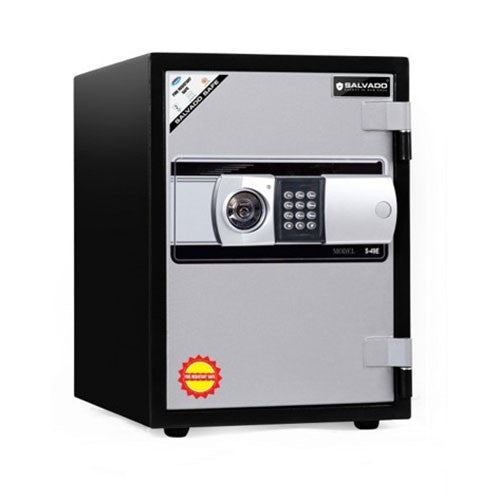 Salvado, Fire Resistant Safe Cabinet, 3 Keys, Grey / Black
