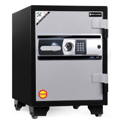 Salavdo, Fire Proof Safe Cabinet, 1 Shelf, Grey / Black