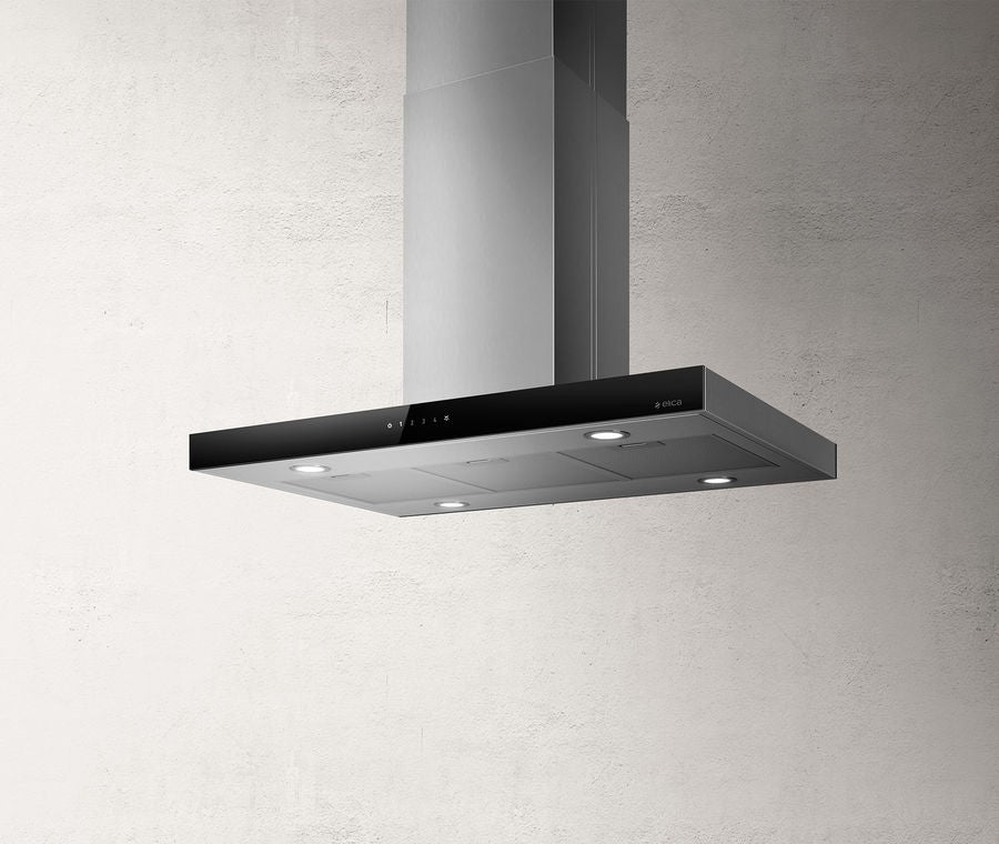 Elica, Joy Island Hood, 90 CM, Stainless Steel And Glass