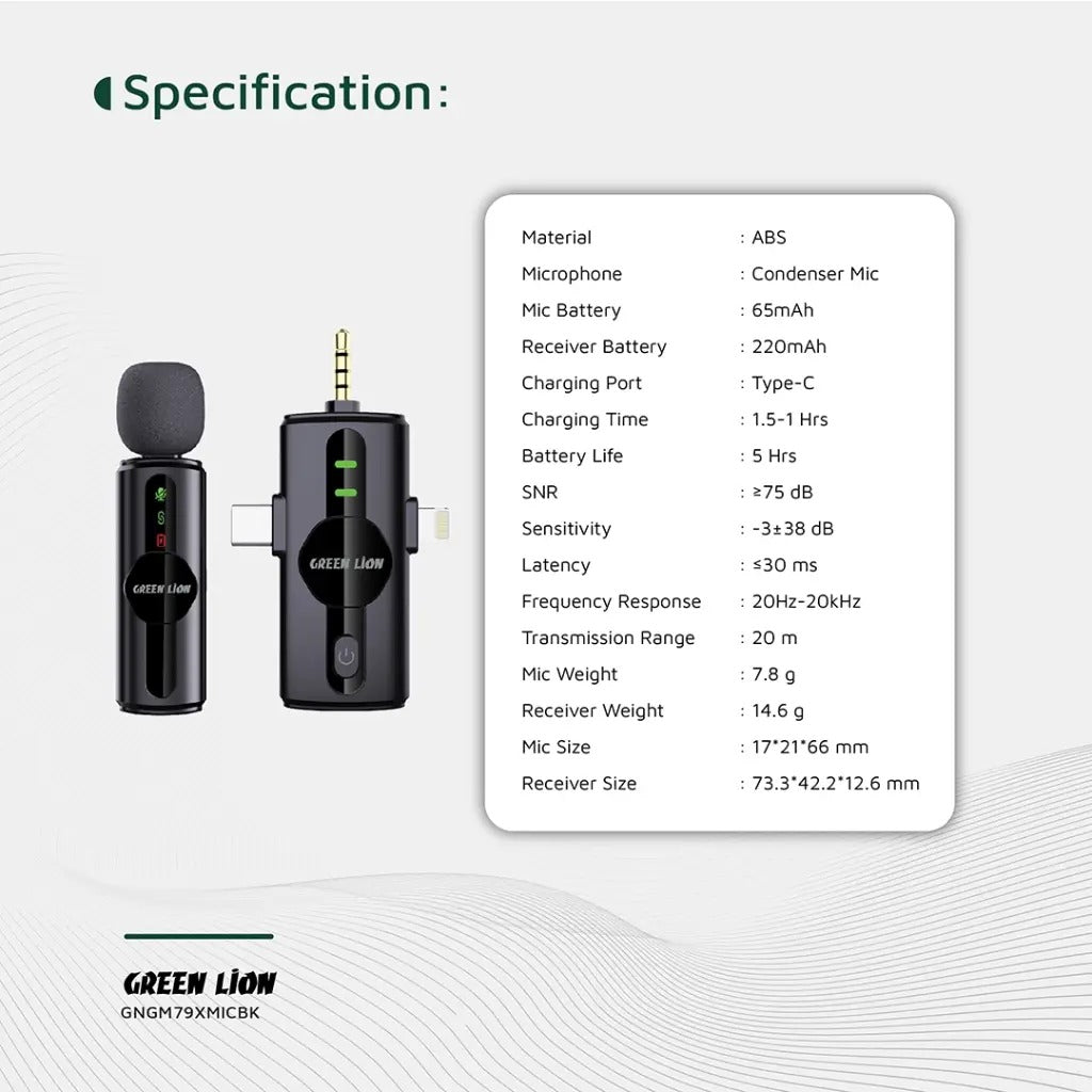 Green Lion 3-in-1 Noise Cancellation Microphone