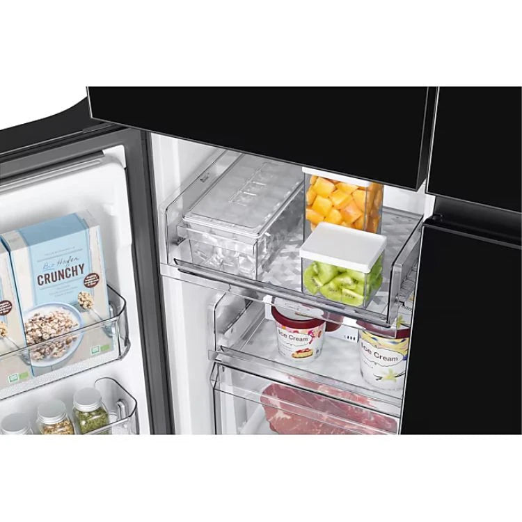 Samsung Bespoke T Style French Door Refrigerator, Black Glass