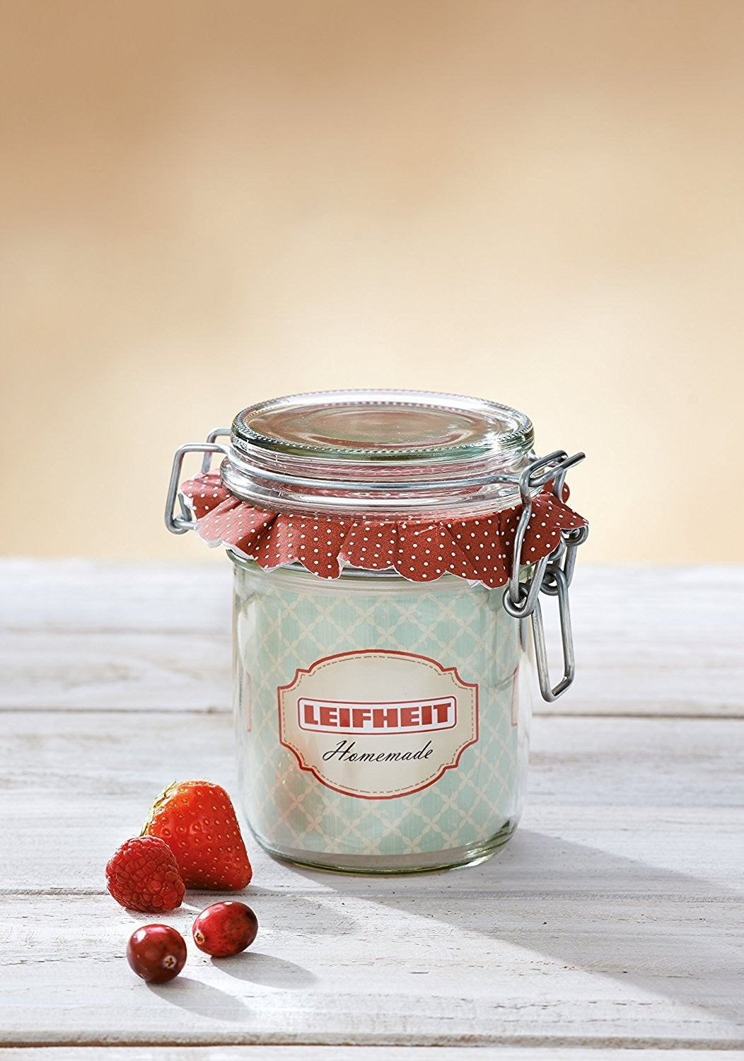 Leifheit, Glass Jar, 370 ML, With Clip Fastening