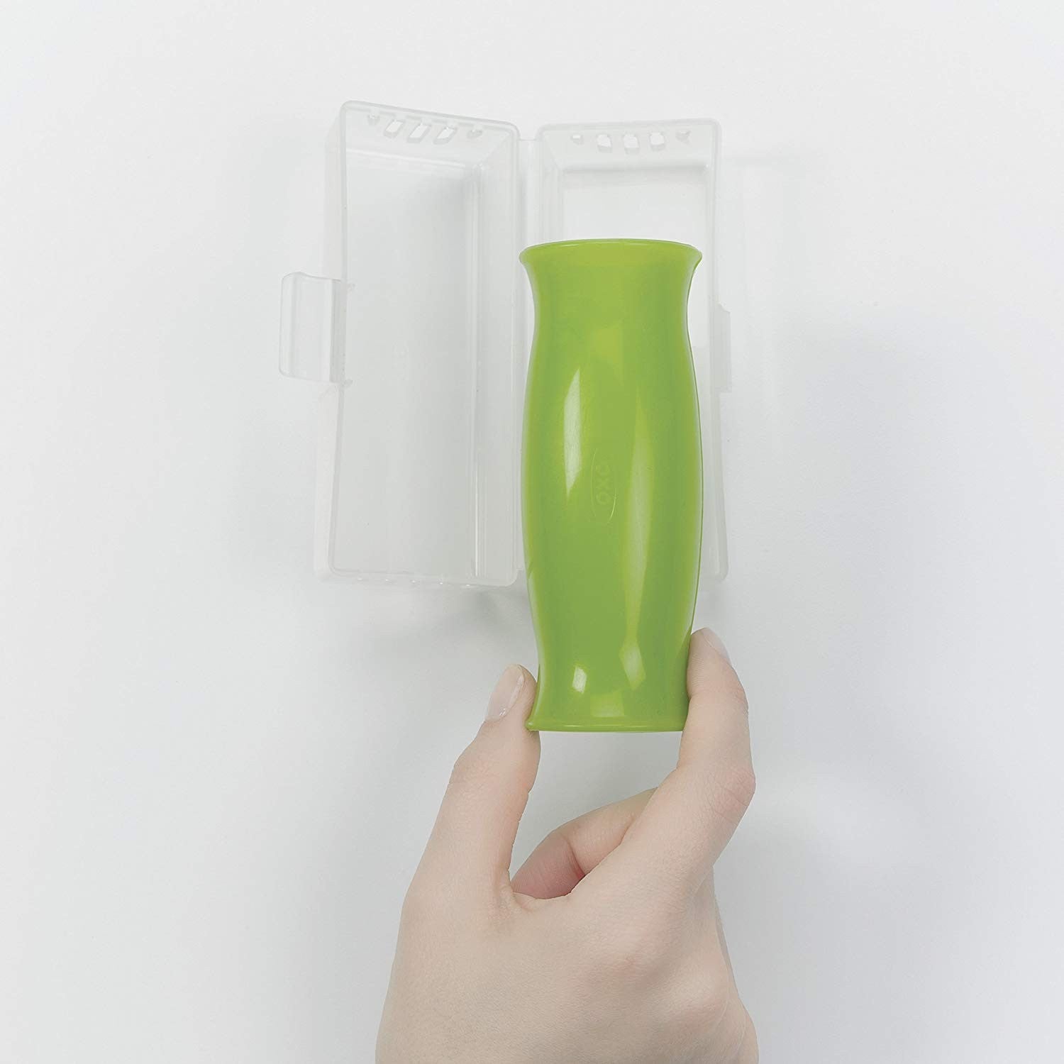 Oxo, Garlic Peeler, Stay-Clean Storage Case, Silicone, Green