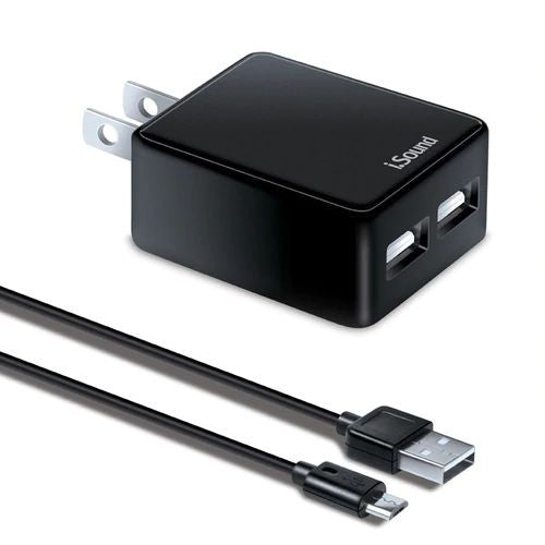 I-Sound, Dual USB AC Adapter Kit, Black