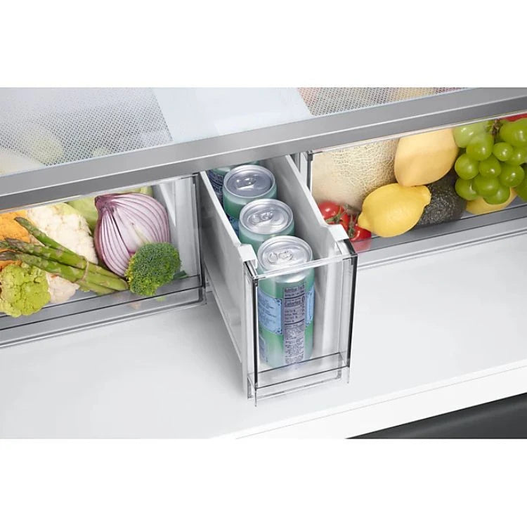 Samsung Bespoke T Style French Door Refrigerator, Black Glass