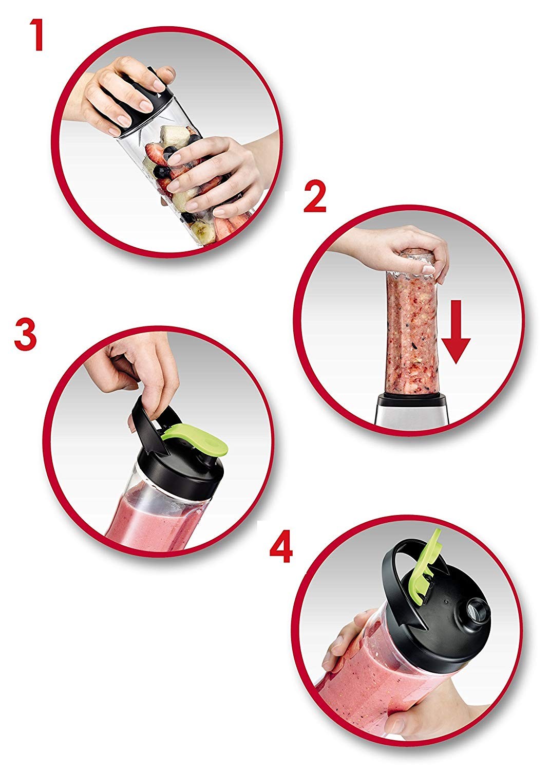 Moulinex, Mini Electric Blender, 0.7 L, 300 Watts, Stainless steel