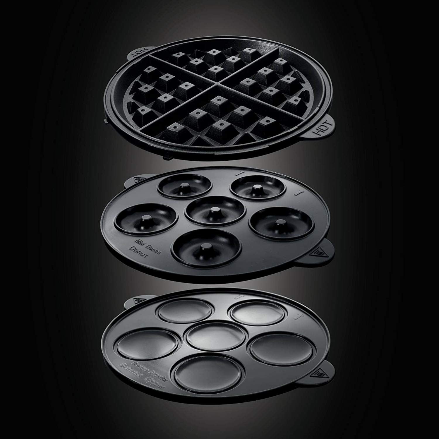 Russell Hobbs, 3 In 1 Device For Preparing Waffles, Muffins & Donuts, Black