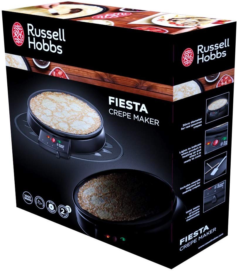Russell Hobbs, Fiesta Crepe Maker, 30 CM, Black
