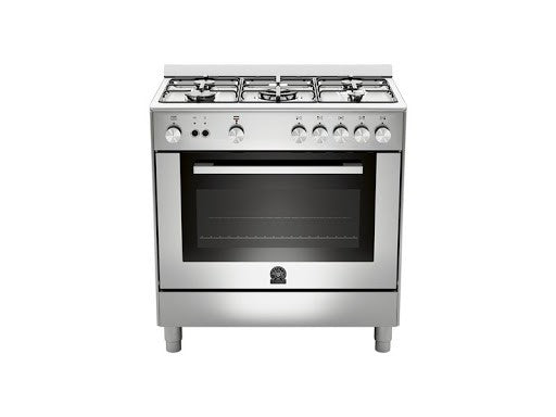 La Germania, Gas Oven, Cast Iron Grids, 5 Burners, 90 CM, Stainless Steel