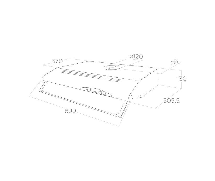 Elica, Concord Cooker Hood, 90 CM, White