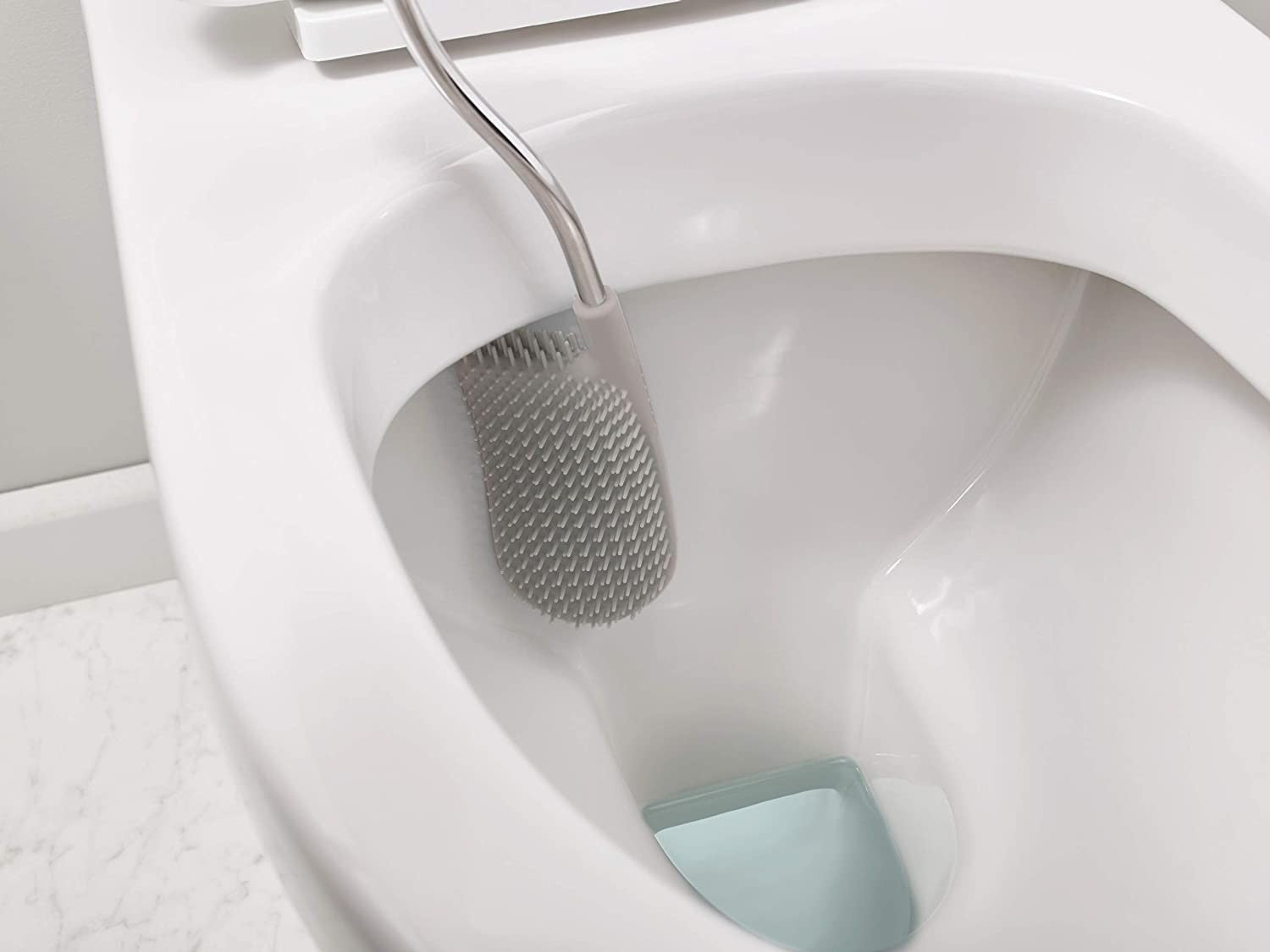 Joseph Joseph, Bathroom Flex Plus Smart Toilet Brush with Storage Bay, White/Grey