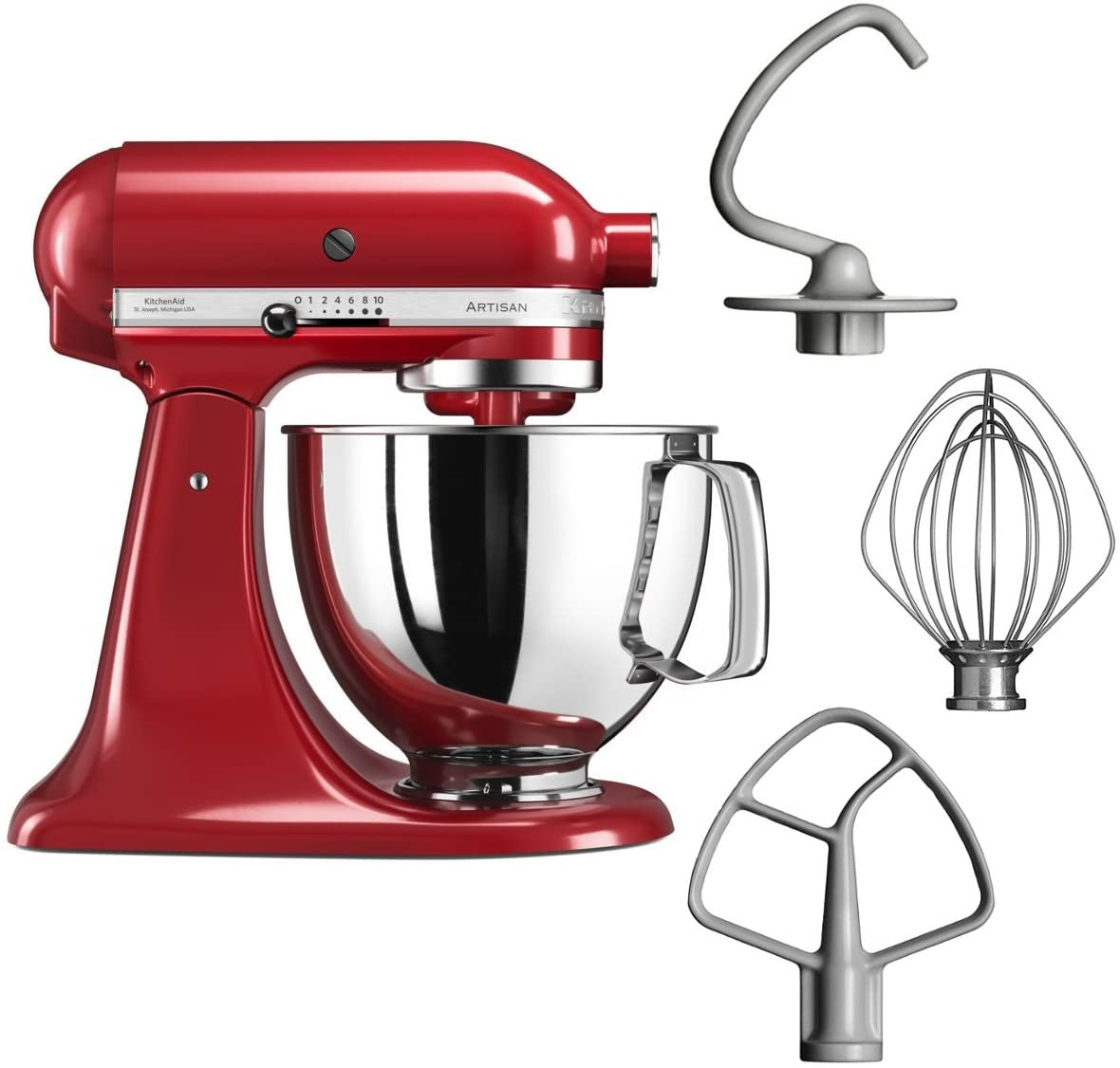 Kitchen Aid, Artisan Stand Mixer, 4.8 L, 300 Watts, Red