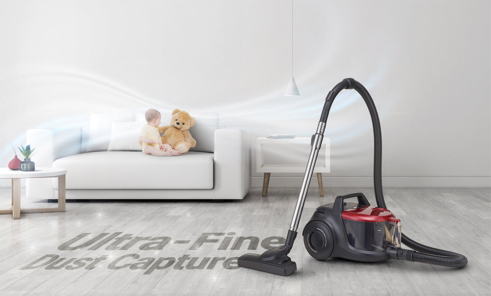 Hitachi 2000 Watts Bagless Cyclone Vacuum Cleaner, Red